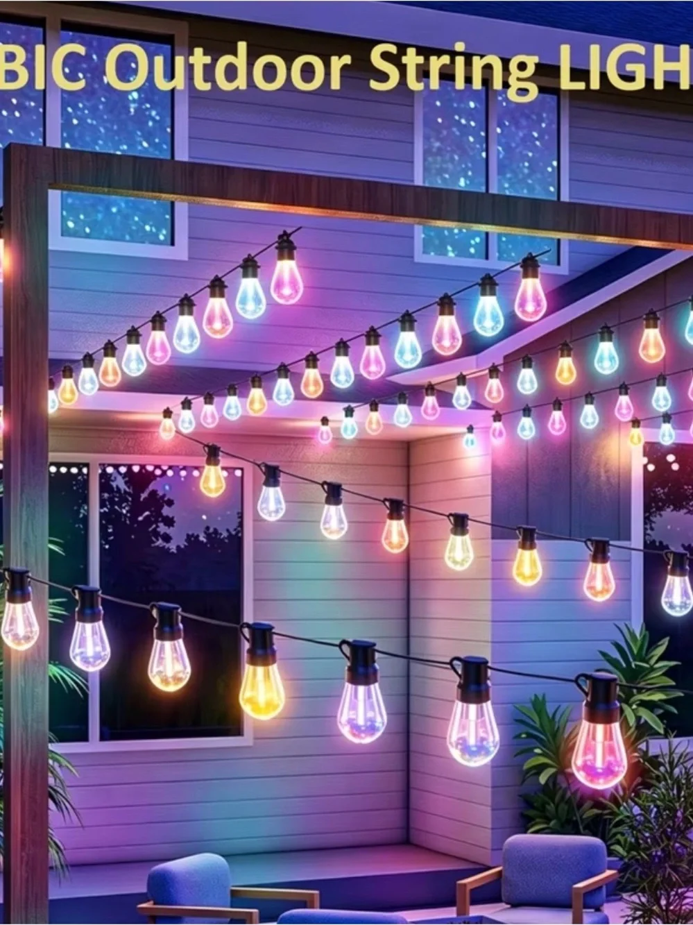 Multicolor LED Outdoor String Lights - Home Party Supplies